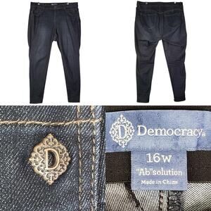 Democracy Jean Womens Plus Size 16 Blue Ab Solution High Rise‎ Skinny Stretch